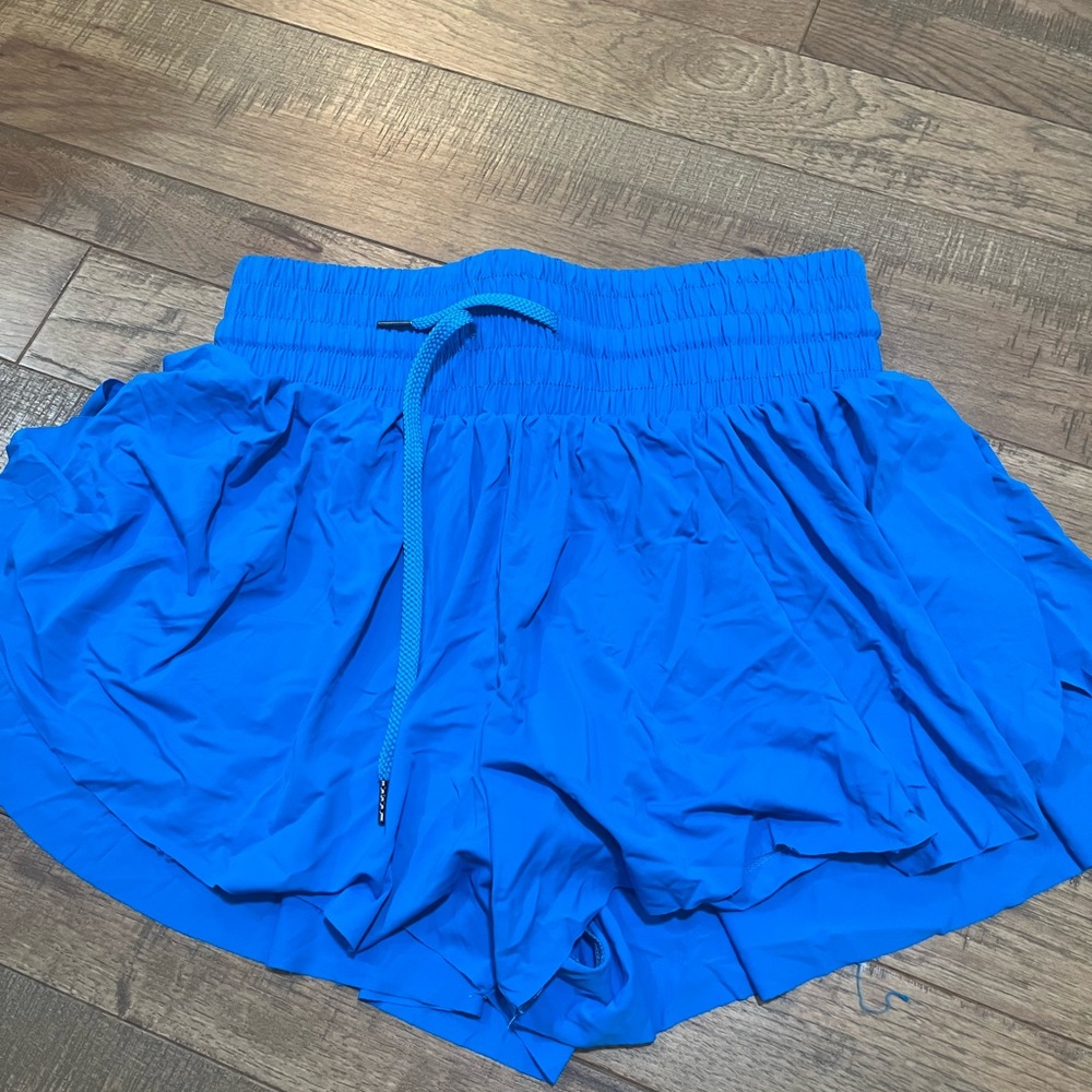 Bright Blue High Waisted Flowy Shorts